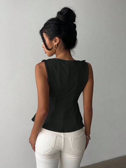 Aloruh Women's Elegant Sleeveless Casual Shirt,Business Top,Summer Tops, Blouses,Casual Blouse For Women,Women's Social