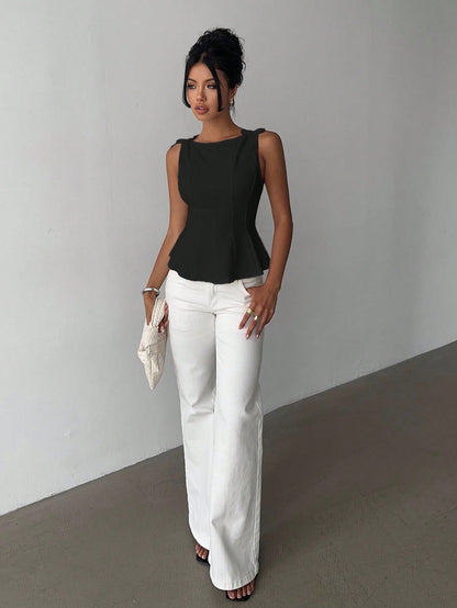 Aloruh Women's Elegant Sleeveless Casual Shirt,Business Top,Summer Tops, Blouses,Casual Blouse For Women,Women's Social