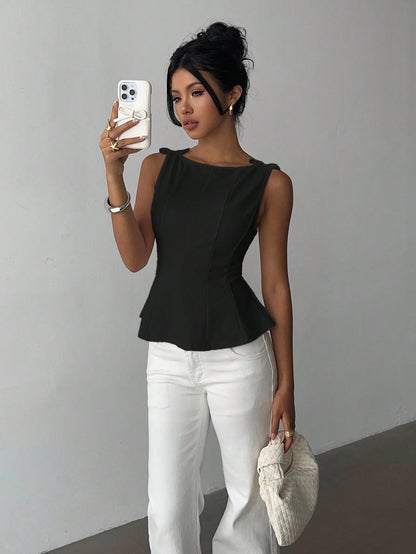 Aloruh Women's Elegant Sleeveless Casual Shirt,Business Top,Summer Tops, Blouses,Casual Blouse For Women,Women's Social