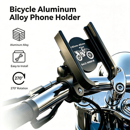 Aluminum Alloy Bicycle Phone Holder, 360° Rotatable Shockproof Phone Mount, Universal For Electric Bike Bicycle Motorcycle Scooter