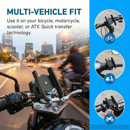 Aluminum Alloy Bicycle Phone Holder, 360° Rotatable Shockproof Phone Mount, Universal For Electric Bike Bicycle Motorcycle Scooter
