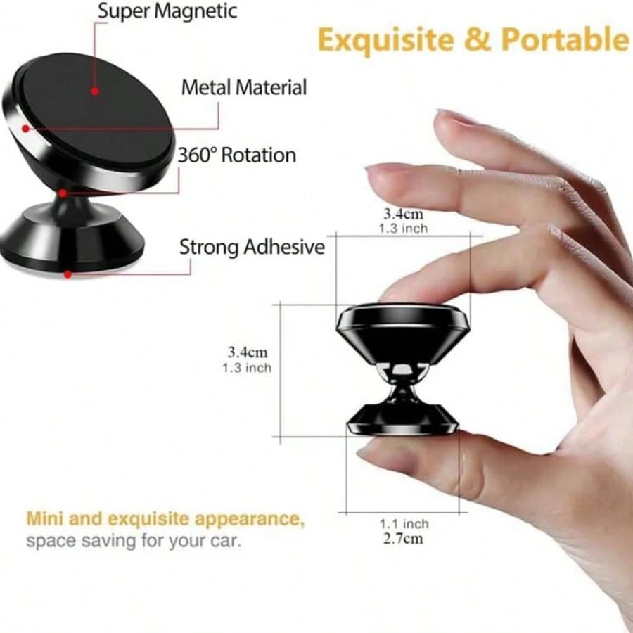 Aluminum Alloy Magnetic Car Phone Holder, Strong Magnetic Dashboard Phone Mount, Stable Phone Stand For Car Navigation