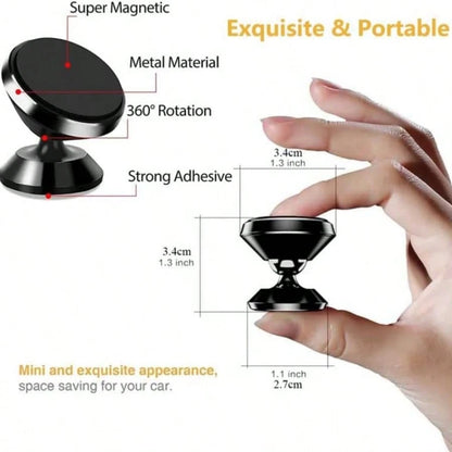 Aluminum Alloy Magnetic Car Phone Holder, Strong Magnetic Dashboard Phone Mount, Stable Phone Stand For Car Navigation