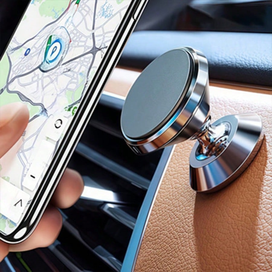 Aluminum Alloy Magnetic Car Phone Holder, Strong Magnetic Dashboard Phone Mount, Stable Phone Stand For Car Navigation