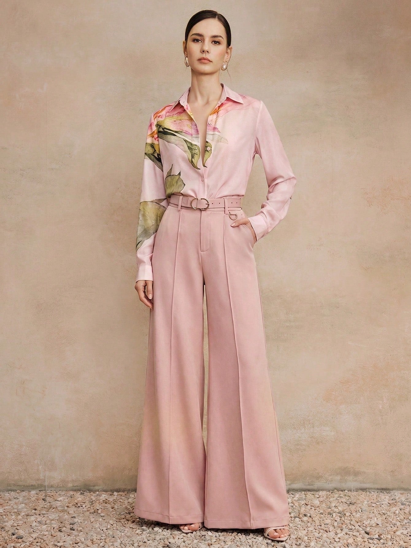 Anewsta New Arrival Spring/Summer Elegant Fashion Floral Print Chiffon Long Sleeve Blouse For Women, Suitable For Outing, Party, Holiday, Work
