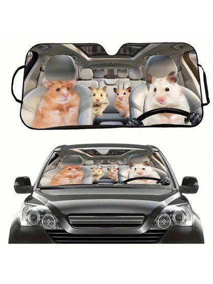 Animal Car Sunshade, Car Windshield Sun Protector, Golden Retriever Car Decoration, Windshield Sunshade, A Unique Windshield Decoration Designed For Dog Lovers, A Perfect Gift For Dad, Mom, Pet Owners