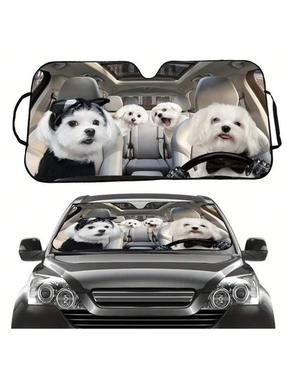 Animal Car Sunshade, Car Windshield Sun Protector, Golden Retriever Car Decoration, Windshield Sunshade, A Unique Windshield Decoration Designed For Dog Lovers, A Perfect Gift For Dad, Mom, Pet Owners