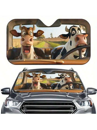 Animal Car Sunshade, Car Windshield Sun Protector, Golden Retriever Car Decoration, Windshield Sunshade, A Unique Windshield Decoration Designed For Dog Lovers, A Perfect Gift For Dad, Mom, Pet Owners