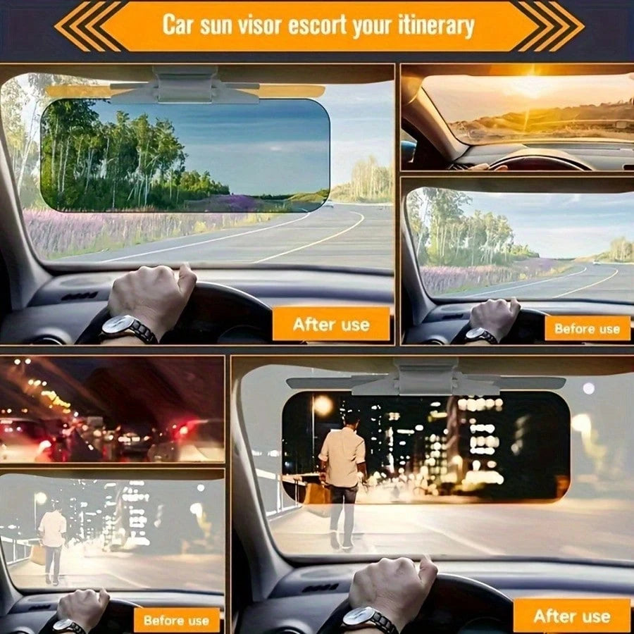 Anti Glare Polarized Car Sun Visor Extension- Made Of Acrylic Material, Blocking Stray Light, Reducing Snow Blindness And Ultraviolet Rays, Easy To Install On All Vehicles, Car Sun Visor