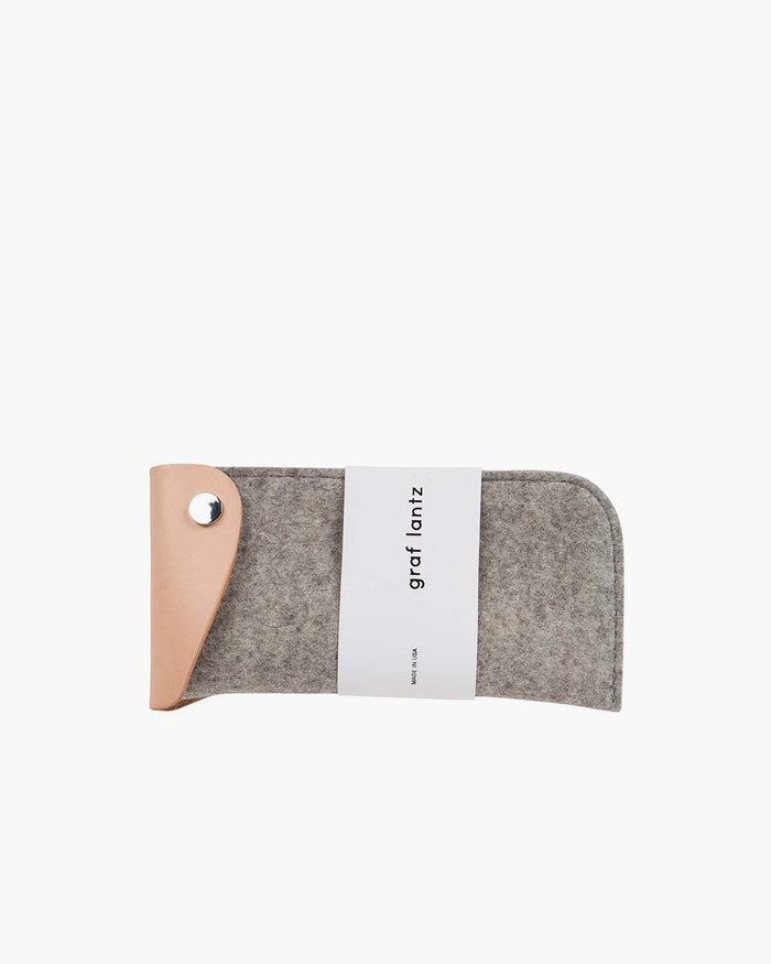 Anzen Felt & Leather Eyeglass Case, Granite
