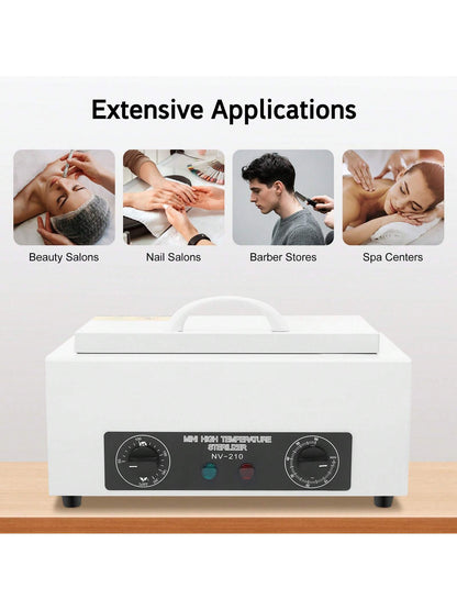 Aohuada 300W Heat Sterilizer 1.5L Mini Dry Heat Sterilizer Cabinet High Temperature Cleaning Box With Timer For Nail Spa Pedicure Hairdressing Metal Tools
