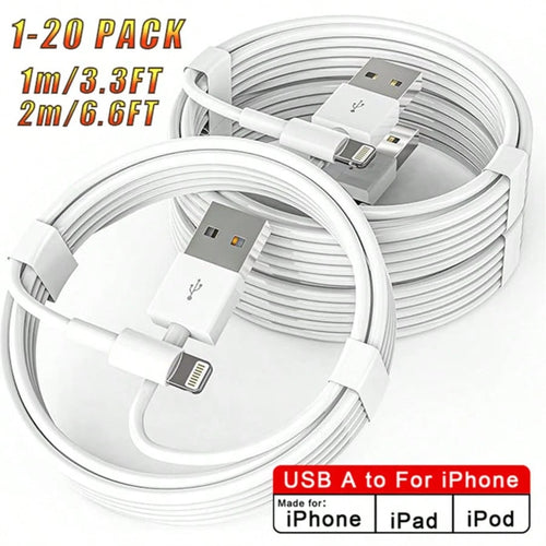 Apple Charging Cable, Apple Lightning To USB Cable, 2.4A Fast Charging Apple Phone Long Charging, Suitable For Apple 14/13/12/11/11Pro/11Max/X/XS/XR/XS Max/8/7/6/5S/SE (3.3 Ft, 6.6 Ft)