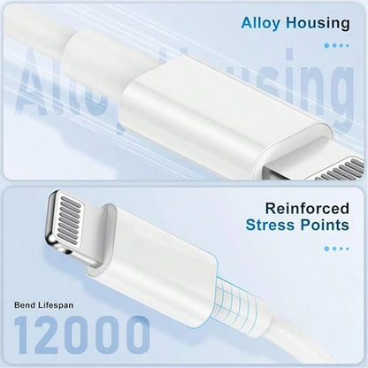 Apple Charging Cable, Apple Lightning To USB Cable, 2.4A Fast Charging Apple Phone Long Charging, Suitable For Apple 14/13/12/11/11Pro/11Max/X/XS/XR/XS Max/8/7/6/5S/SE (3.3 Ft, 6.6 Ft)