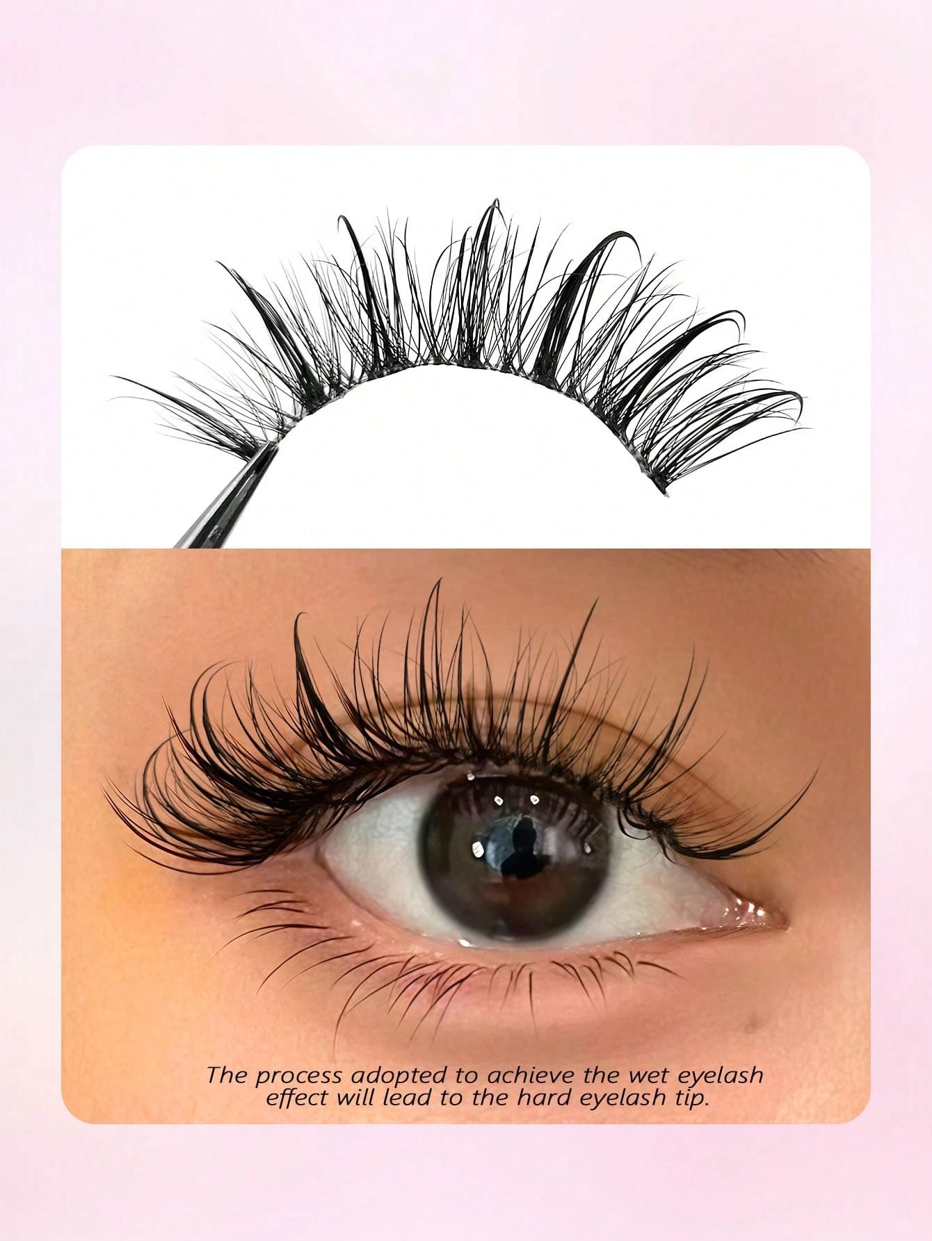 Asiteo 7 Pairs 20mm Cartoon Slim Natural Wet Effect Faux Mink Eyelashes, Transparent Band, Y2K Style 3D Fluffy Long Cat Eye Natural Exaggerated Eyelash Extension Set Makeup Tool