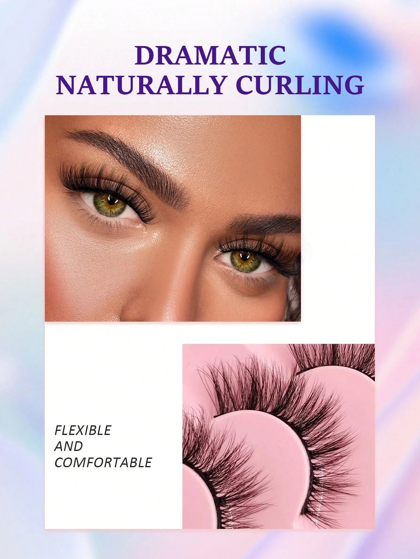 Asiteo 7 Pairs Natural Long Cat Eye Lashes Extension Soft Wispy Volume  Full Strip Faux Mink Lashes Strip Lashes, Lashes, Eyelashes, Fake Lashes
