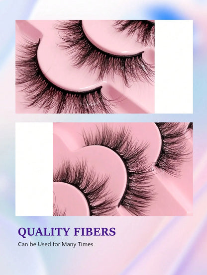 Asiteo 7 Pairs Natural Long Cat Eye Lashes Extension Soft Wispy Volume  Full Strip Faux Mink Lashes Strip Lashes, Lashes, Eyelashes, Fake Lashes