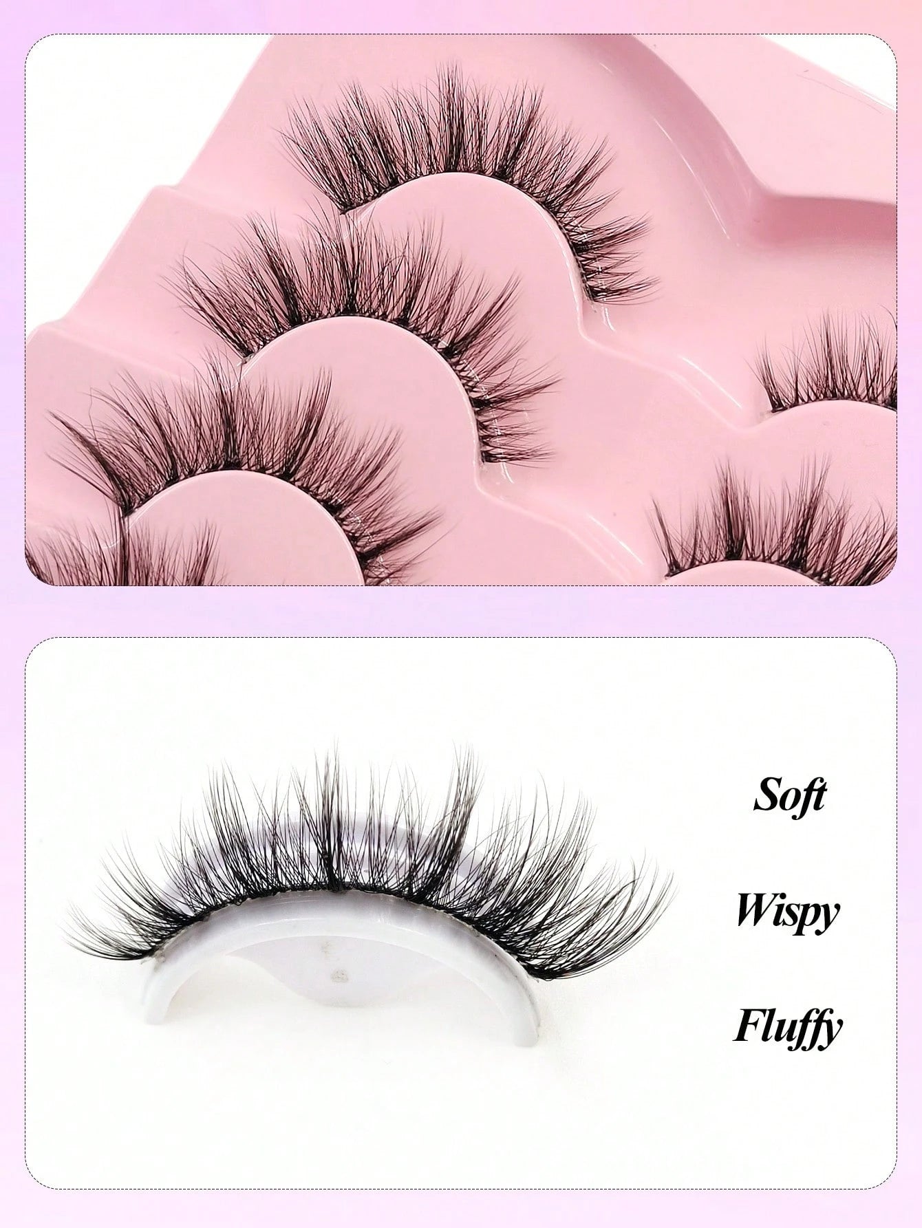 Asiteo 7 Pairs Natural Look False Eyelashes, Transparent Stem, Lightweight & Fluffy, Soft Faux Mink Material, Makeup Extending False Eyelashes