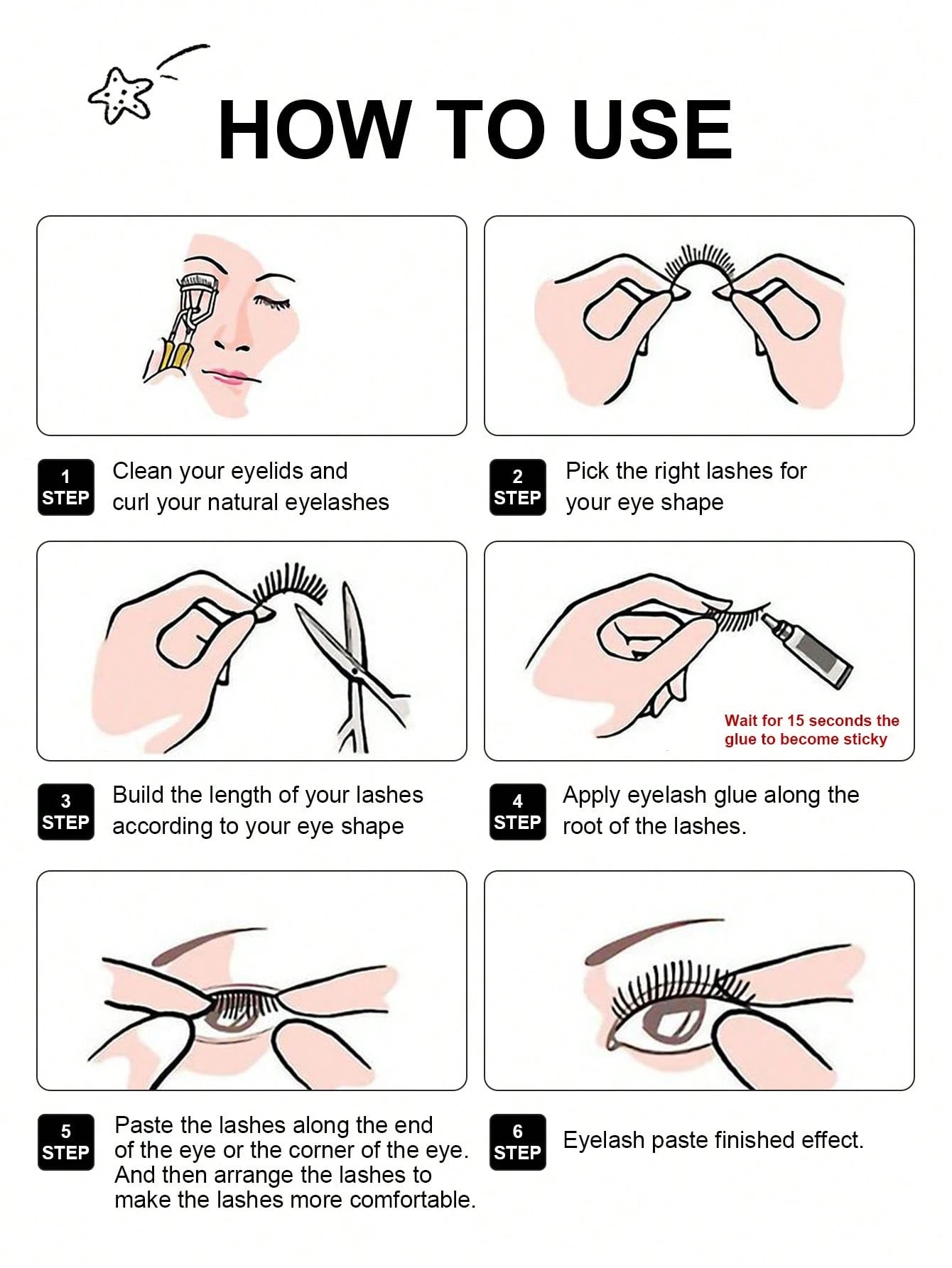 Asiteo 9 Pairs Cat Eye False Eyelashes, Fluffy Messy Natural Long Transparent Band Fake Lashes, Flared Ends To Elongate Eyes, Faux Mink Lashes, Makeup False Eyelashes