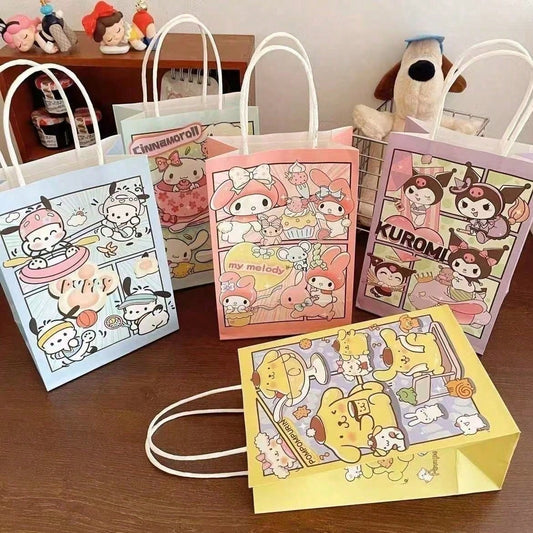 asmodee 12PCS Cute Cartoon Melody Kuromi Cinnamoroll Gift Bags, Shopping Paper Bags, Jewelry Store Small Gift Bags, Perfect Gift, Birthday Gift, Ideal Gift, Surprise Gift, Holiday Gift, Best Gift, Chr
