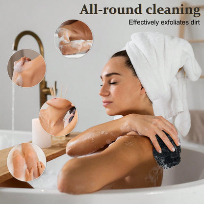 Authentic African Mesh Sponge With Knot, Durable Nylon Bath Brush, Unisex Bath Accessory, Body Scrub Exfoliating Bath Sponge, Removes Dead Skin, Long Flat Design Suitable For Back, Feet And Scalp