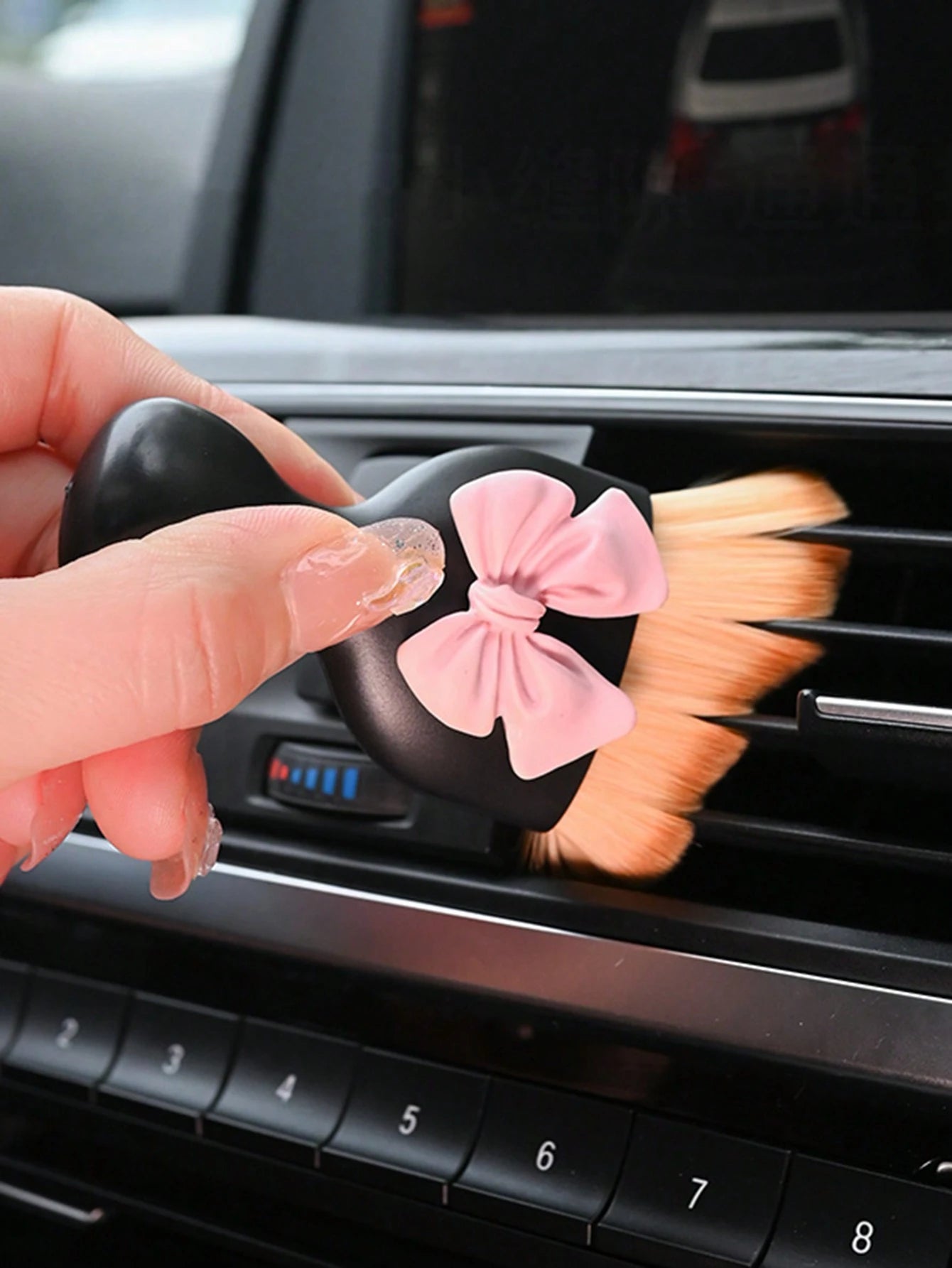 Auto Detailing Supplies,1pc Car Specific Brush Dust Removal Brush Soft Bristle Brush Air Conditioning Instrument Panel Air Outlet Interior Cleaning Tool