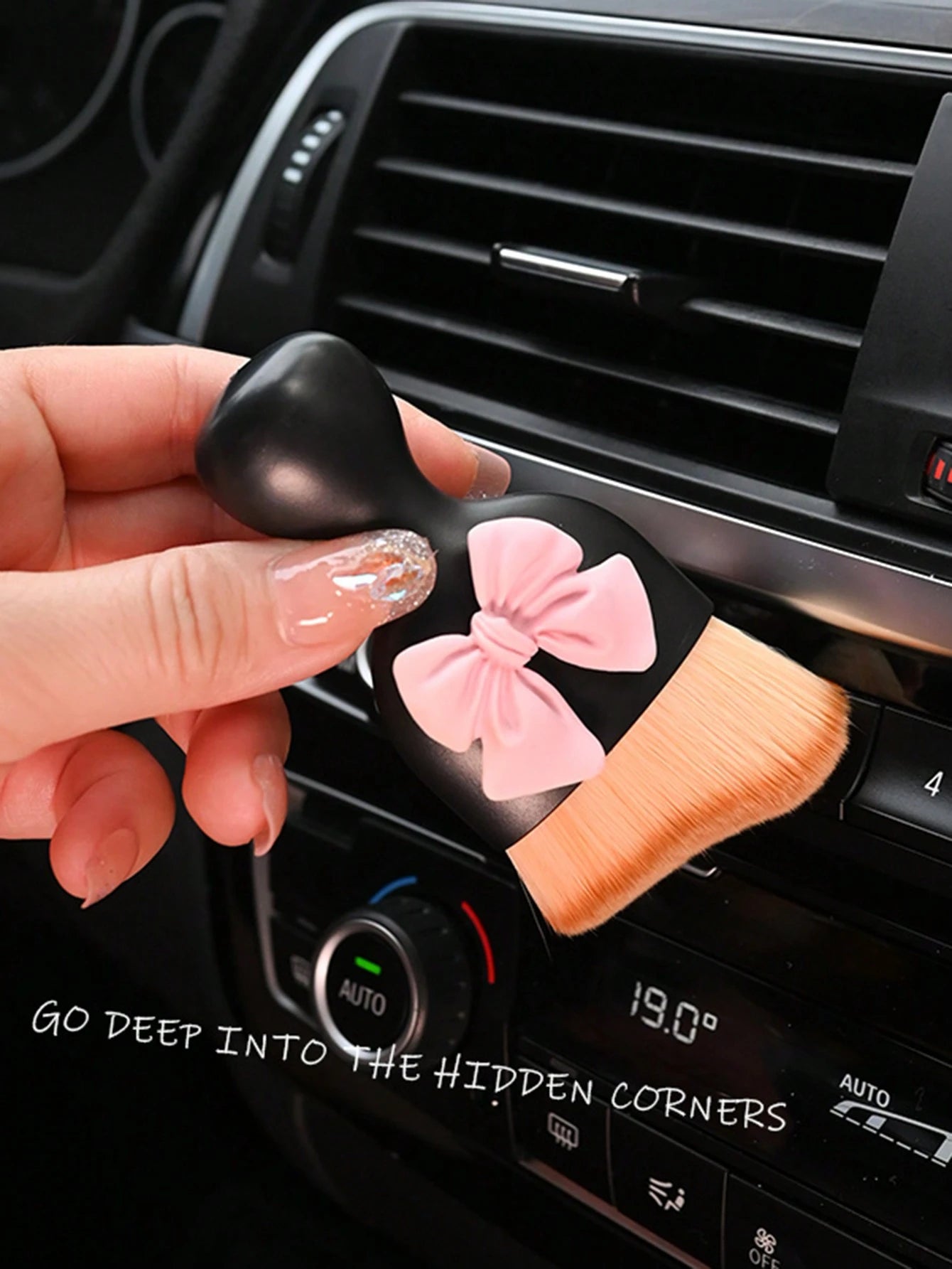 Auto Detailing Supplies,1pc Car Specific Brush Dust Removal Brush Soft Bristle Brush Air Conditioning Instrument Panel Air Outlet Interior Cleaning Tool