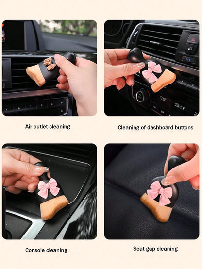 Auto Detailing Supplies,1pc Car Specific Brush Dust Removal Brush Soft Bristle Brush Air Conditioning Instrument Panel Air Outlet Interior Cleaning Tool