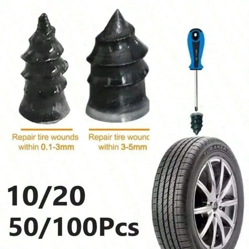 Automotive, Motorcycle, Skateboard, Bicycle Vacuum Tire Repair Kit- Includes Plugs, Glue, Metal Nails, Tire Repair Accessories