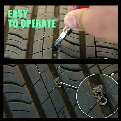 Automotive, Motorcycle, Skateboard, Bicycle Vacuum Tire Repair Kit- Includes Plugs, Glue, Metal Nails, Tire Repair Accessories