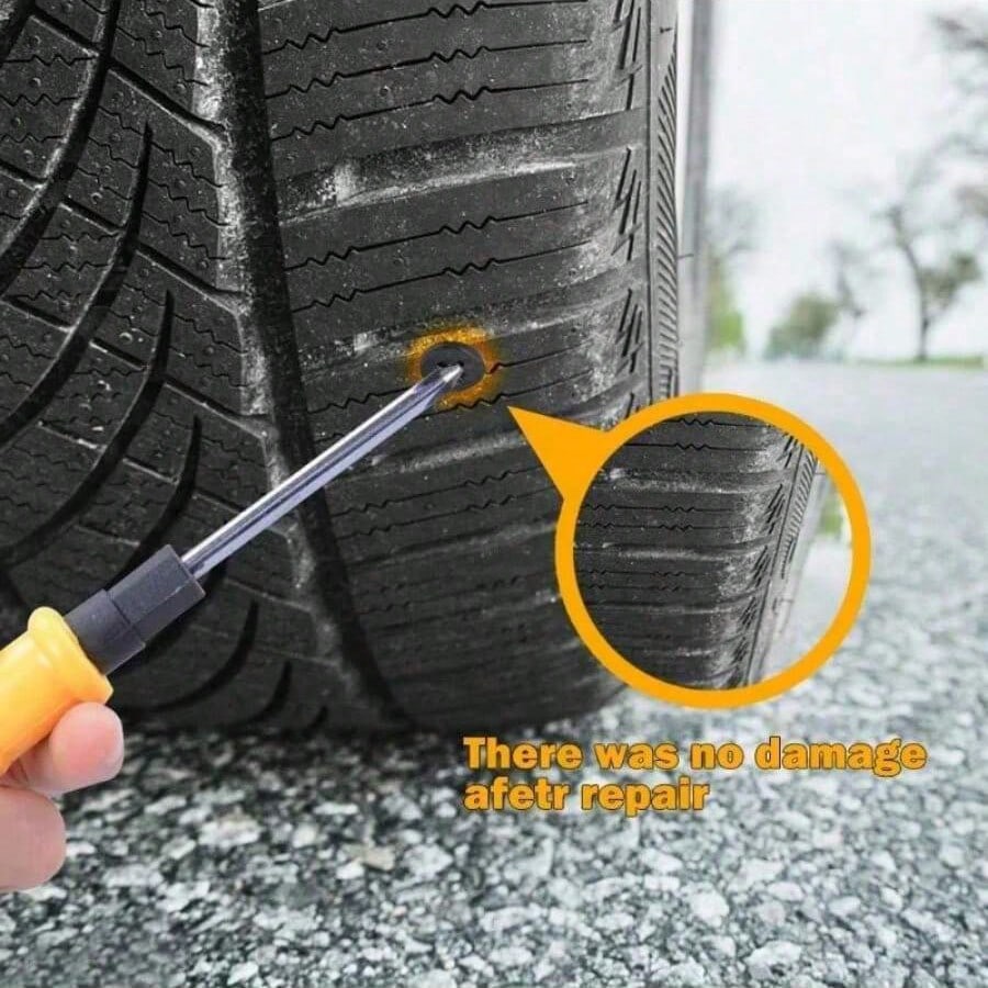 Automotive, Motorcycle, Skateboard, Bicycle Vacuum Tire Repair Kit- Includes Plugs, Glue, Metal Nails, Tire Repair Accessories