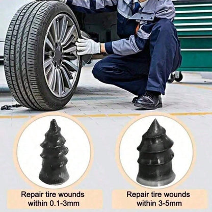 Automotive, Motorcycle, Skateboard, Bicycle Vacuum Tire Repair Kit- Includes Plugs, Glue, Metal Nails, Tire Repair Accessories