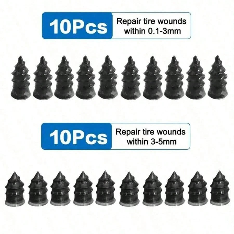 Automotive, Motorcycle, Skateboard, Bicycle Vacuum Tire Repair Kit- Includes Plugs, Glue, Metal Nails, Tire Repair Accessories