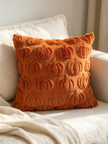 Autumn Pumpkin 3D Tufted Pillow Cover 18*18 Inches, Decorative Cushion Cover, Cozy Farmhouse Style Sofa Pillow Cover, Suitable For Living Room, Bedroom, Thanksgiving, Halloween Autumn Home Decor