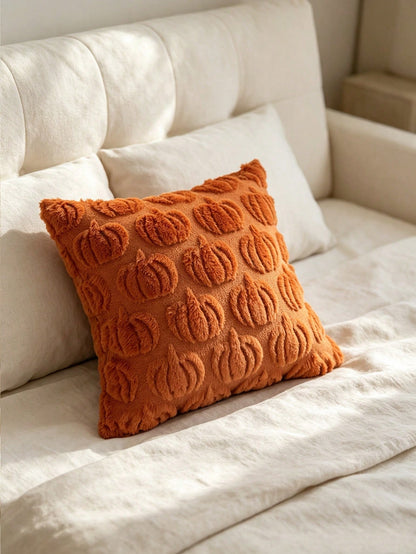 Autumn Pumpkin 3D Tufted Pillow Cover 18*18 Inches, Decorative Cushion Cover, Cozy Farmhouse Style Sofa Pillow Cover, Suitable For Living Room, Bedroom, Thanksgiving, Halloween Autumn Home Decor