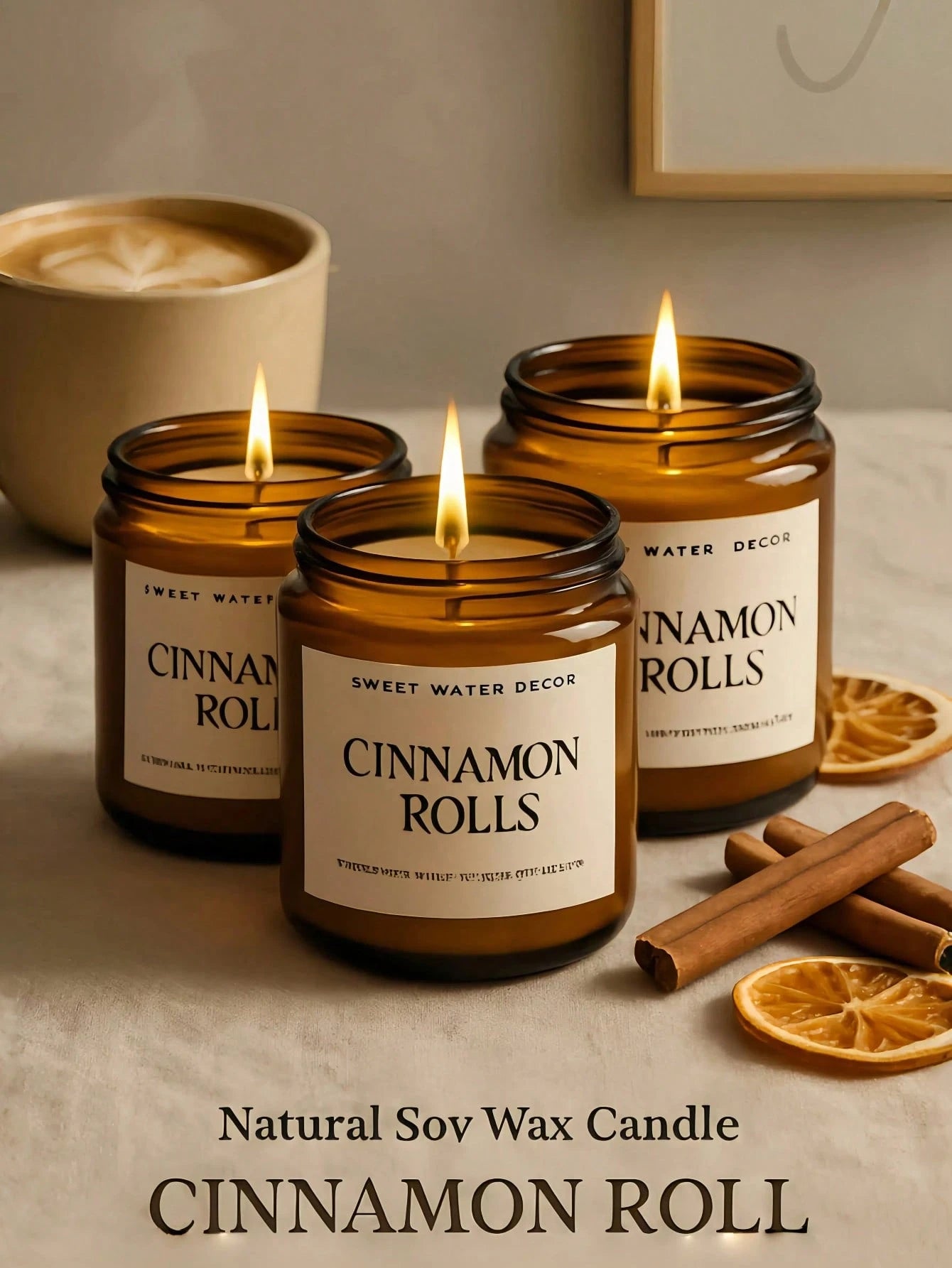 Autumn Scented Soy Wax Candle In Glass Jar| Soothing Aromatherapy Gift For Women, Birthday, Wedding Favor, Creates Cozy Autumn Bedroom Decor Atmosphere