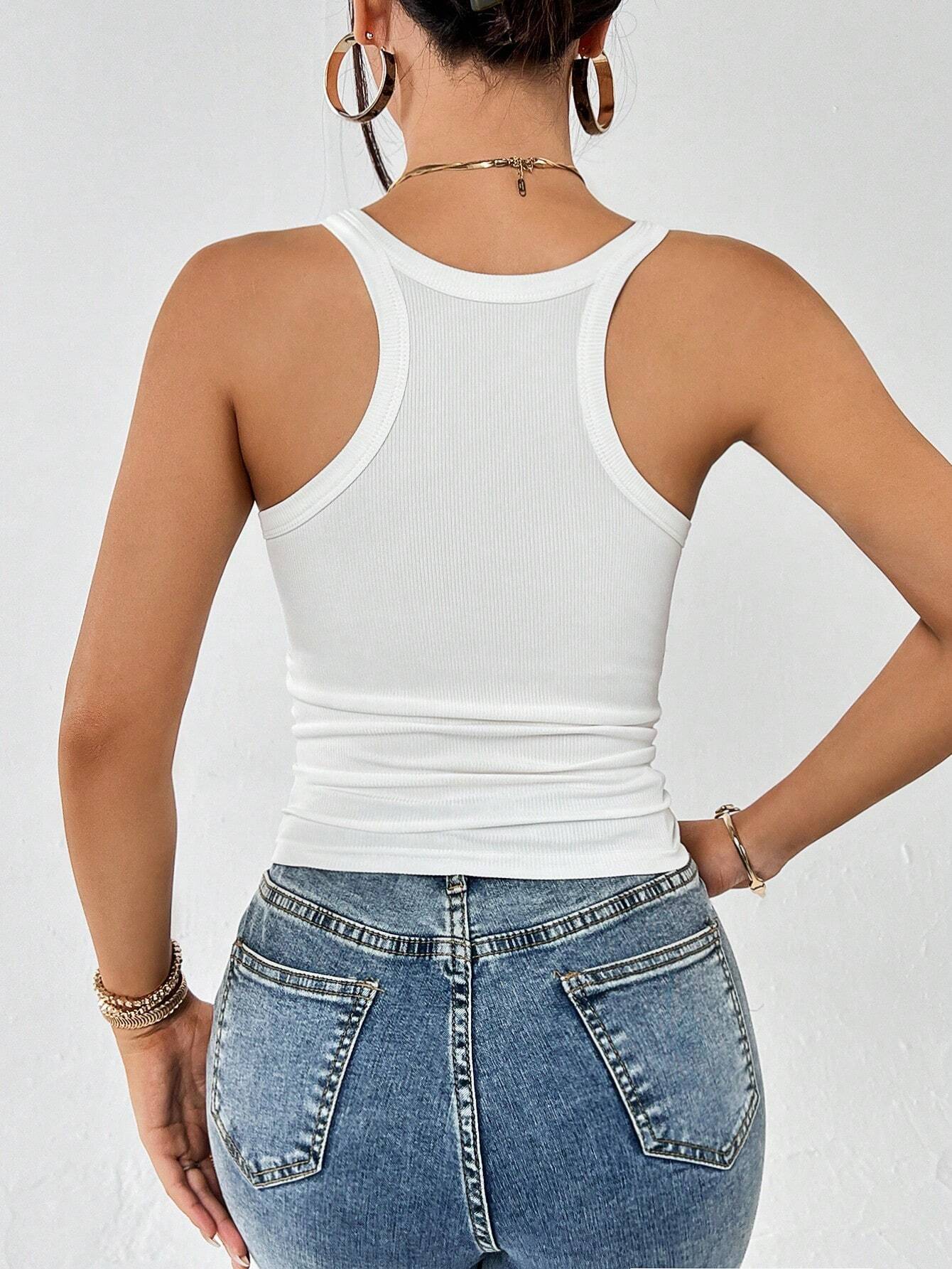 Aveloria GENKIRA Solid Ruched Hanky Hem Tank Top