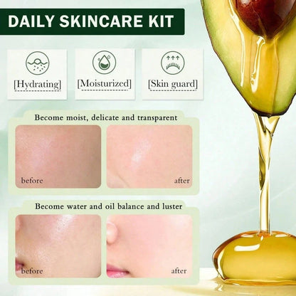 Avocado Skin Care Set,Facial Kit With Facial Cleanser,Toner,Eye Cream,Face Serum,Facial Serum,Face Cream,Lotion,Anti-Aging Skin Care Set For Women,Travel Skincare Kit For Women (6PCS)
