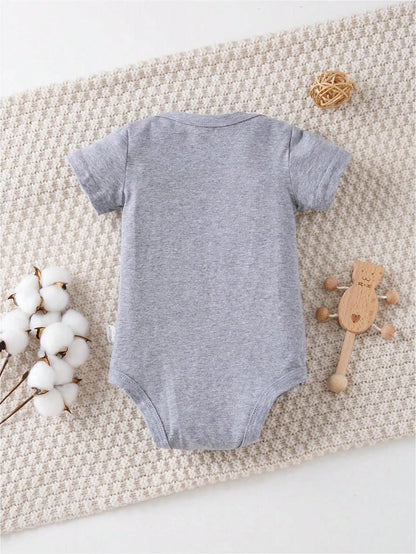 AYJK7 Be Careful Of Your Mouth, I Am A Baby Letter Print, Comfortable Summer Outdoor Activity Transparent Jacket, 100% Cotton Newborn Crawling Suit, Soft Round Neck Short Sleeved Baby Triangle Jumpsui