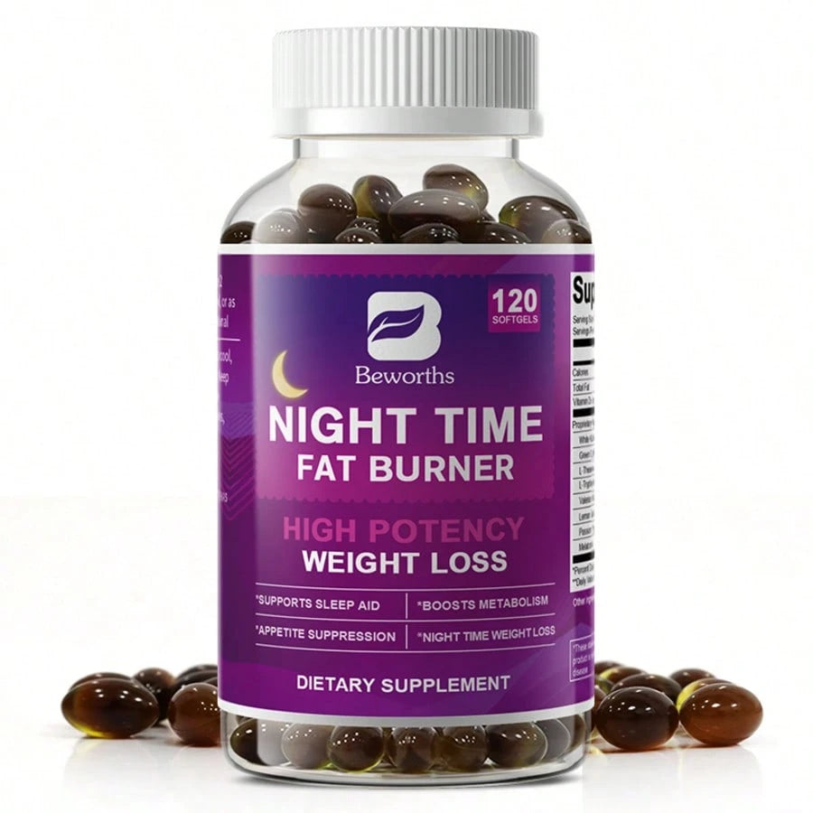 B BEWORTHS BEWORTHS Night Support Capsules- 120pcs, Green Coffee Bean, White Kidney Bean, & L-Tryptophan Formula- Supports Metabolism, Weight Loss, Restful Sleep & Wellness For Men & Women