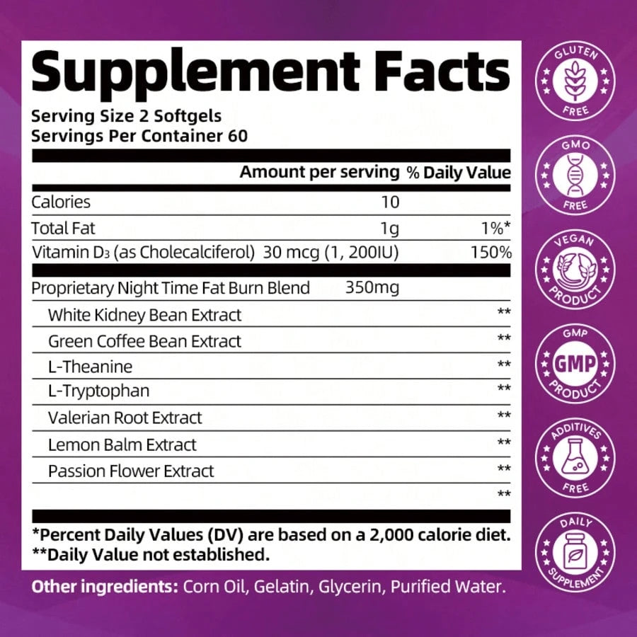 B BEWORTHS BEWORTHS Night Support Capsules- 120pcs, Green Coffee Bean, White Kidney Bean, & L-Tryptophan Formula- Supports Metabolism, Weight Loss, Restful Sleep & Wellness For Men & Women