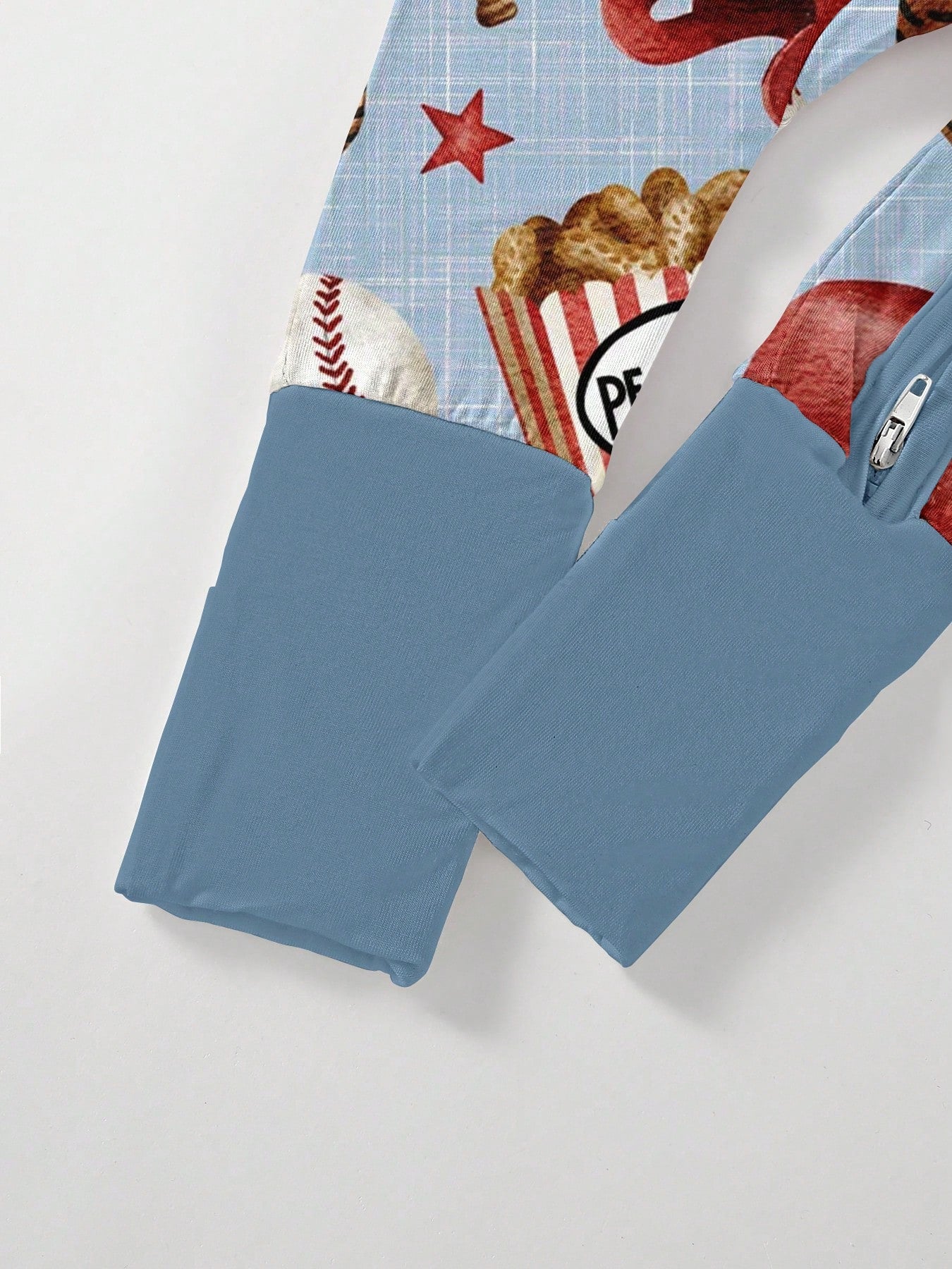 Baby Bamboo Fiber Zip-Up, Baseball Print Romper, All-Season Knit Fabric Skinny Fit With Zipper Detail, Boy Baby Girl Clothes, Perfect For Outdoor