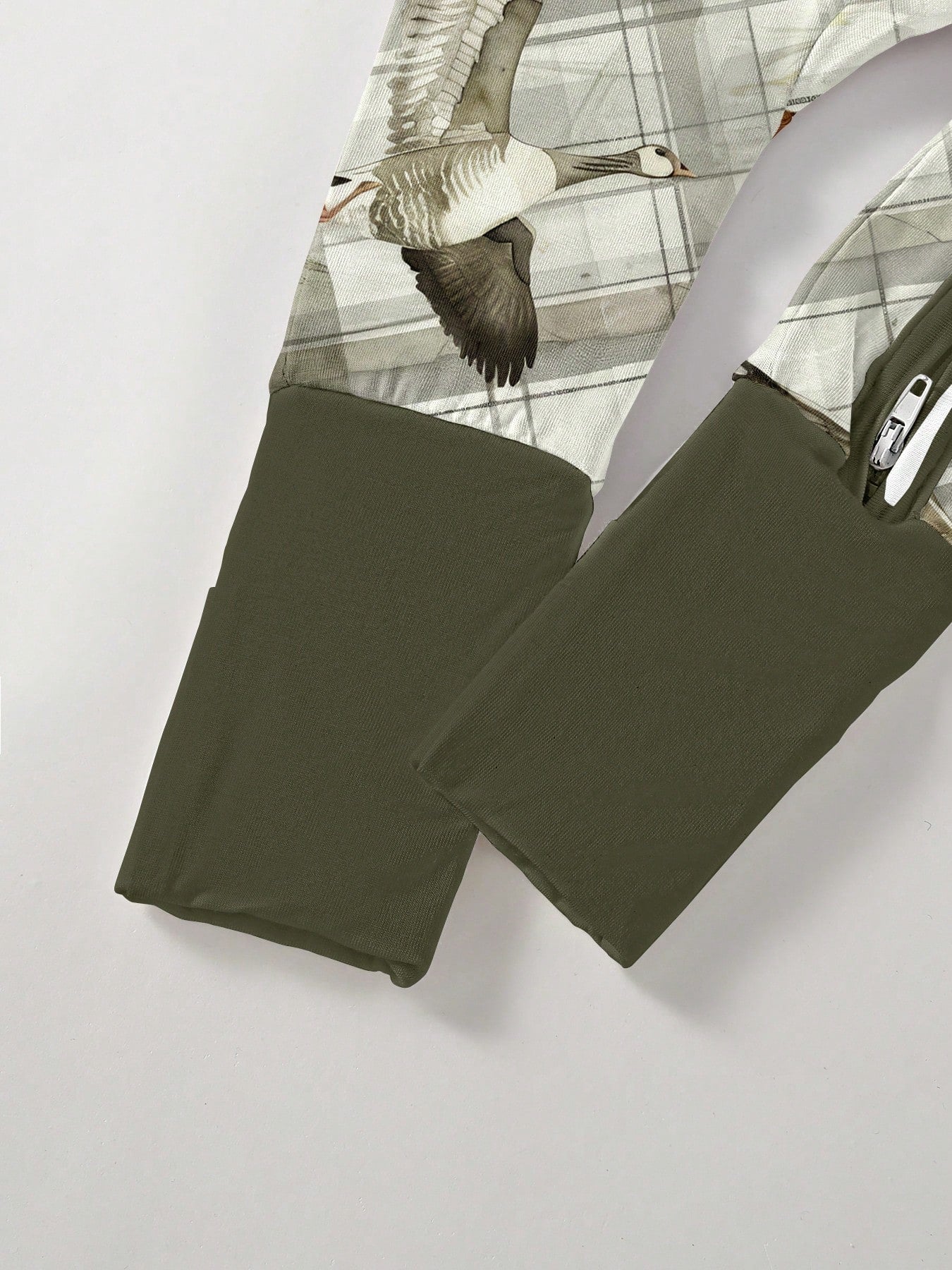 Baby Bamboo Fiber Zip-Up, Duck Print Romper, All-Season Knit Fabric Skinny Fit With Zipper Detail, Boy Baby Clothes, Perfect For Outdoor