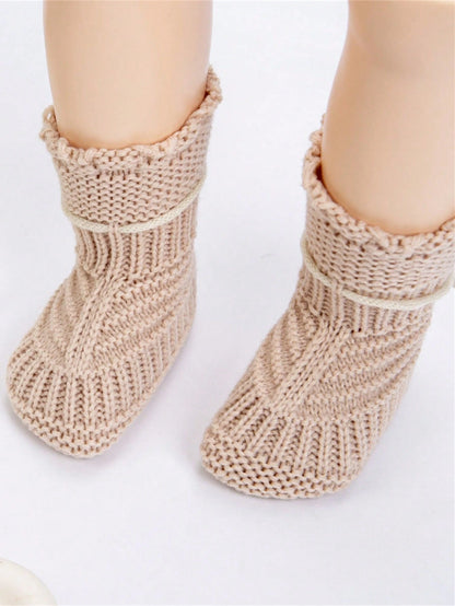 Baby Booties Newborn Babe First Walkers Knit Boots Warm Knit Crib Shoes Crochet Soft Infant Sock For Boy Girl