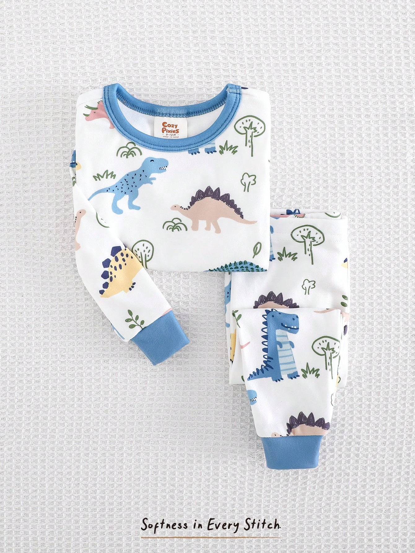 Baby Boy Baby Girl Snug Fit Autumn/Winter Cute Animal Pattern Ribbed Crew Neck Long Sleeve Top + Pajama Pants Soft Comfortable Tight Fit Sleepwear Loungewear Set 2pcs, Christmas, New Year, Pajam