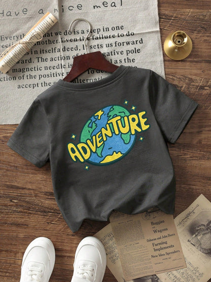 Baby Boy Casual Comfortable Round Neck Short Sleeve T-Shirt