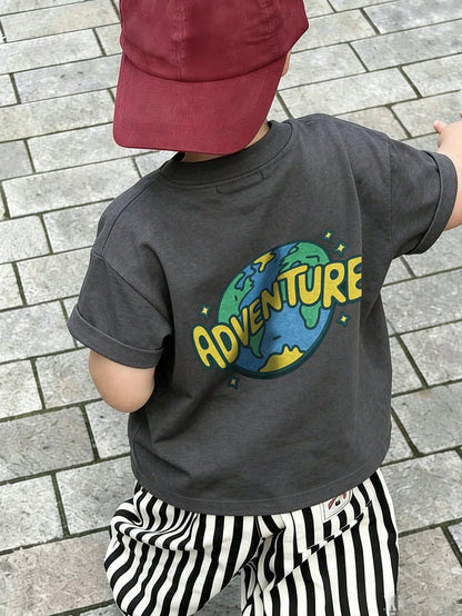 Baby Boy Casual Comfortable Round Neck Short Sleeve T-Shirt