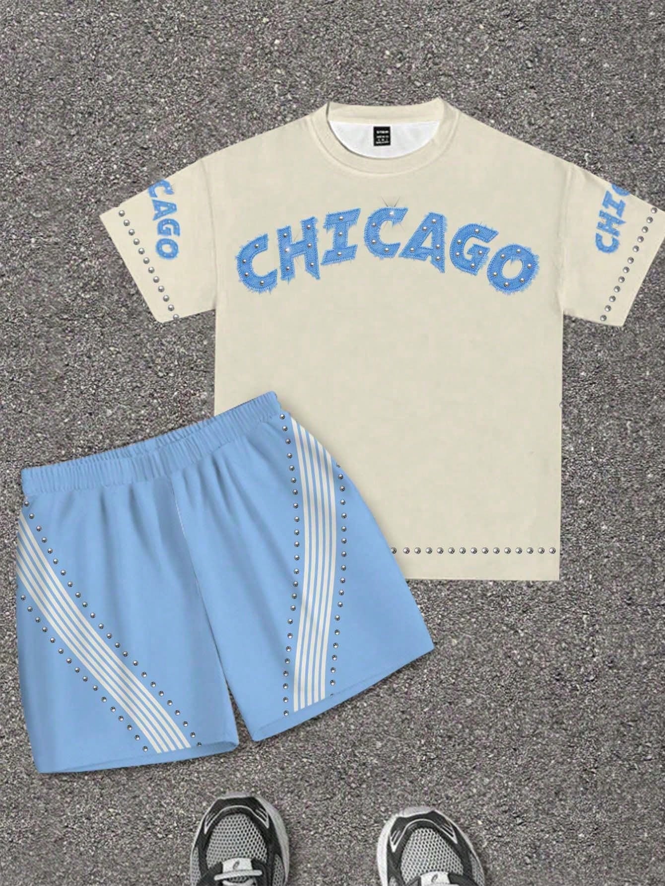Baby Boy Casual Minimalist T-Shirt Set,Suitable For Summer Classic Cool Street Text&Graphic Print Spring&Y2K Style