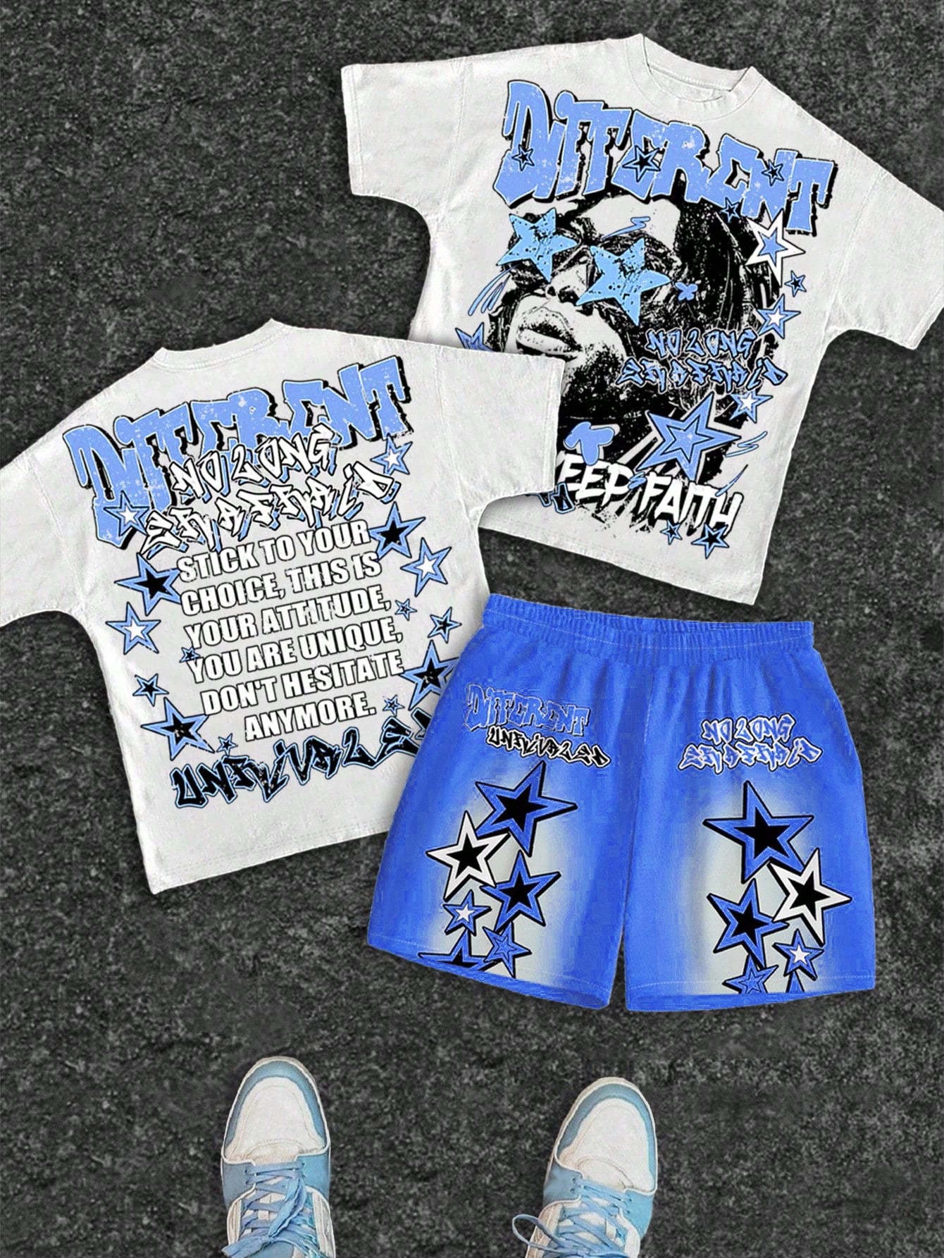 Baby Boy Casual Minimalist T-Shirt Set,Suitable For Summer Classic Cool Street Text&Graphic Print Spring&Y2K Style