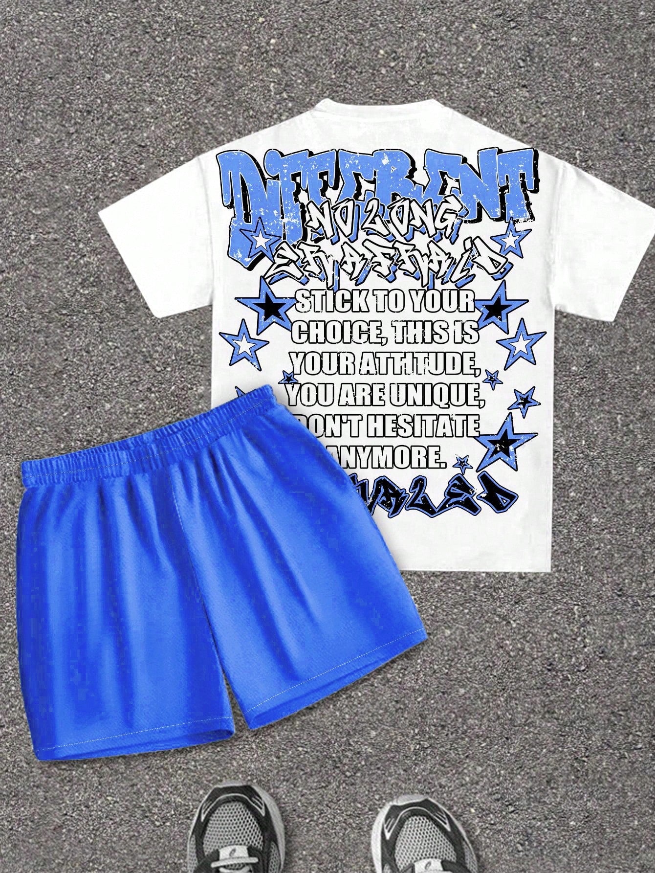 Baby Boy Casual Minimalist T-Shirt Set,Suitable For Summer Classic Cool Street Text&Graphic Print Spring&Y2K Style
