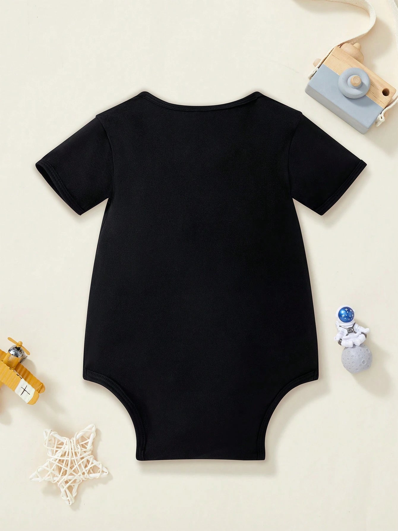 Baby Boy Casual Slogan Print Short Sleeve Bodysuit